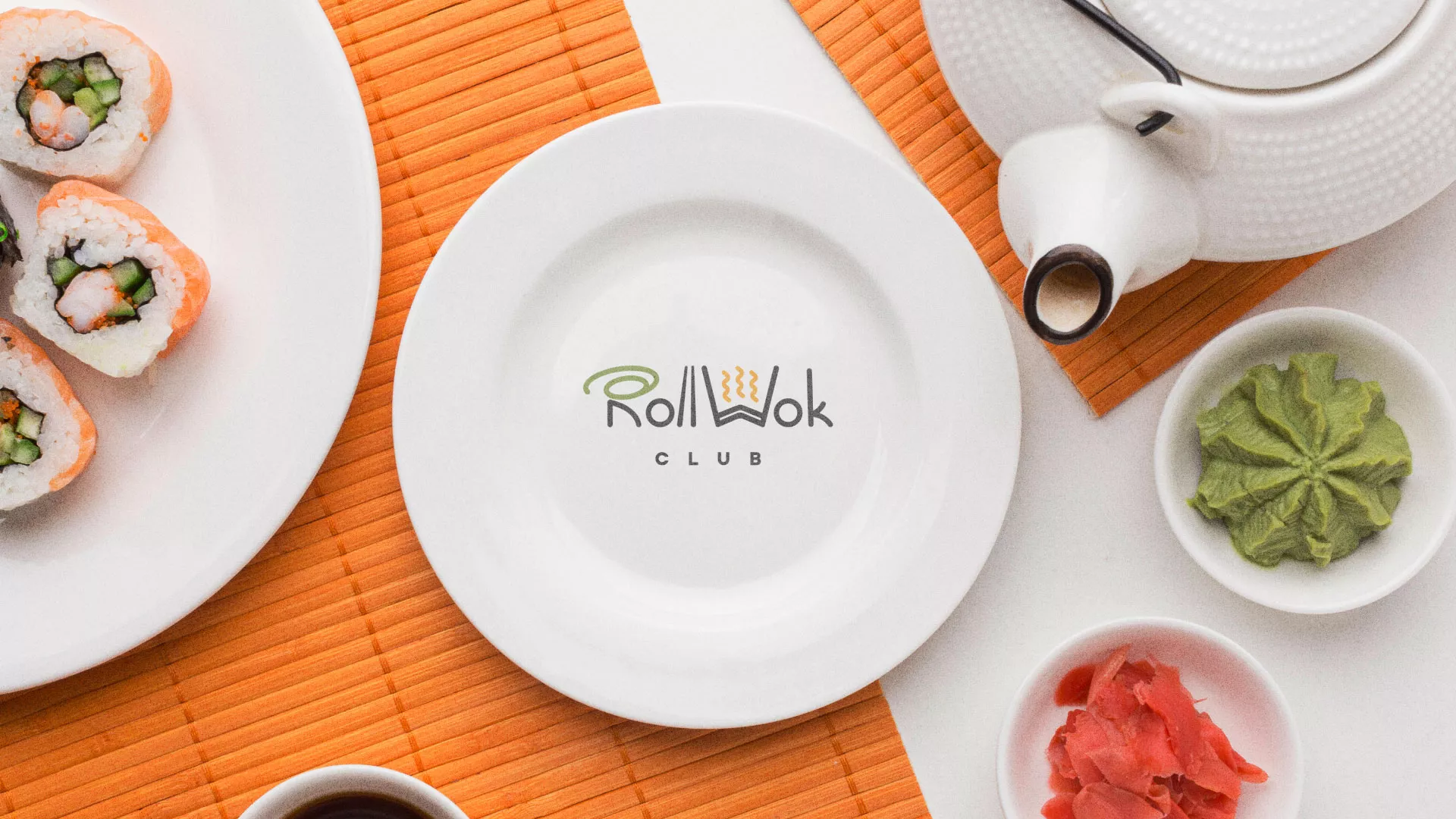 Разработка логотипа и фирменного стиля в Мосальске для суши-бара «Roll Wok Club» Разработка логотипа и фирменного стиля в Мосальске для суши-бара «Roll Wok Club»